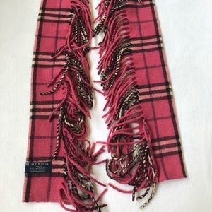 Burberry pink and multicolor fringe happy scarf